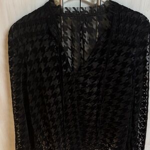 Anthropologie Black Sheer Blouse